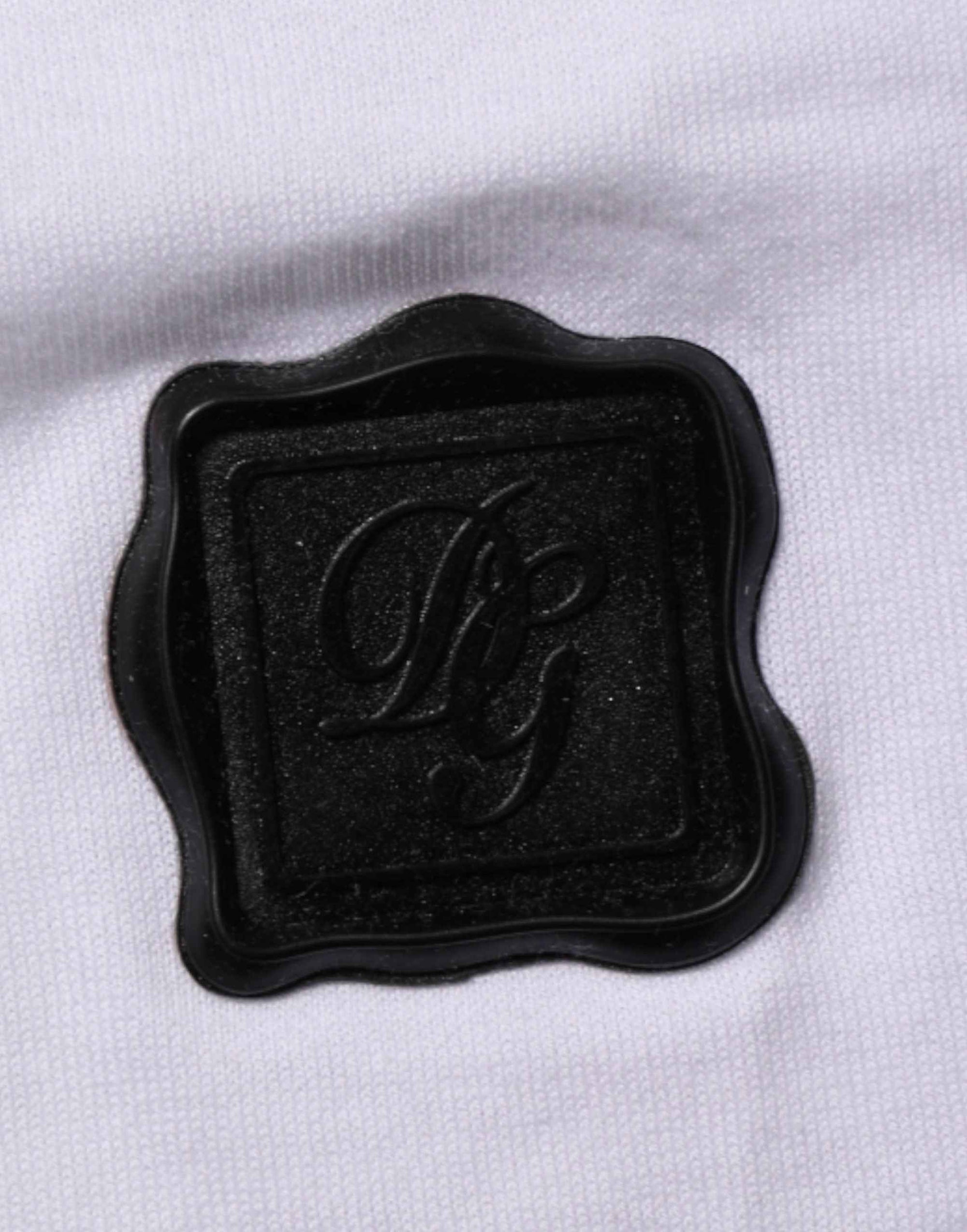 Dolce & Gabbana White Logo Patch Cotton Crew Neck T-shirt