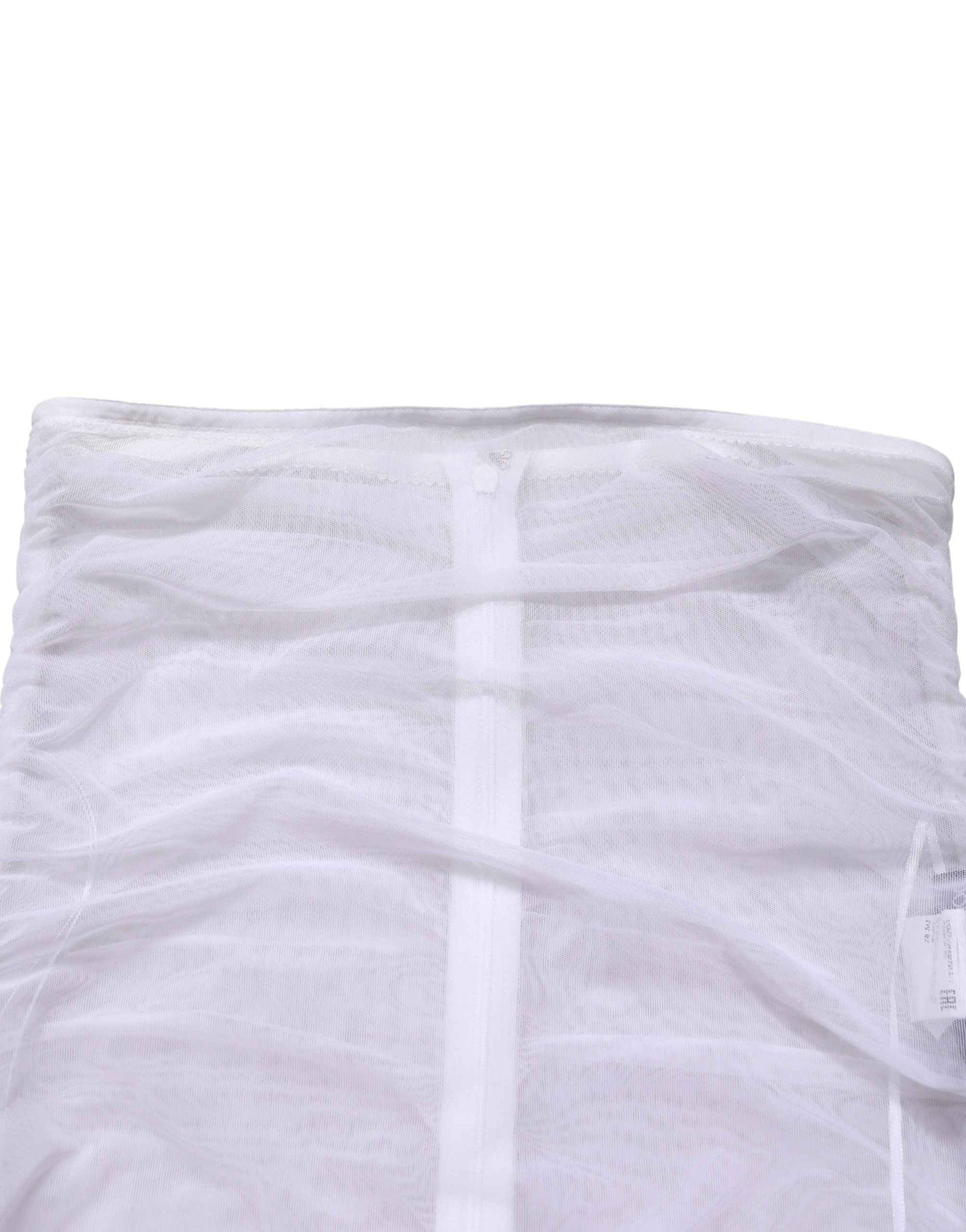 Dolce & Gabbana White Sheer Nylon Stretch Sheath Maxi Dress