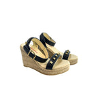 Borbonese Blue Leather Women's Platform Sandal