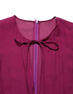 Dolce & Gabbana Purple Sheer Chiffon Silk Long Maxi Dress