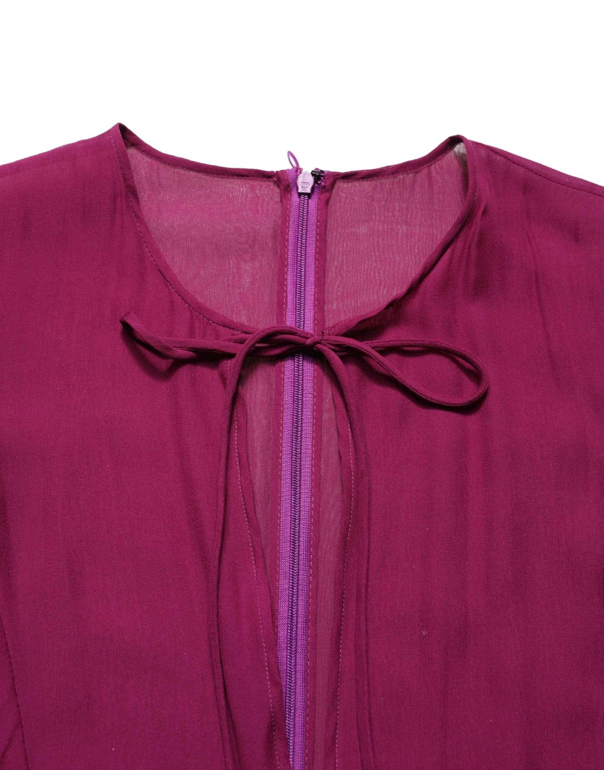 Dolce & Gabbana Purple Sheer Chiffon Silk Long Maxi Dress