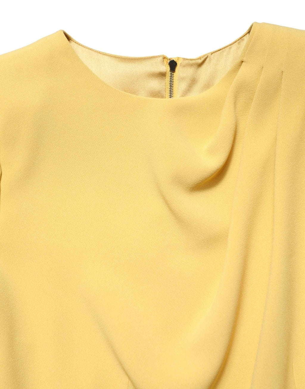 Dolce & Gabbana Yellow Silk Long Sleeves Sheath Midi Dress
