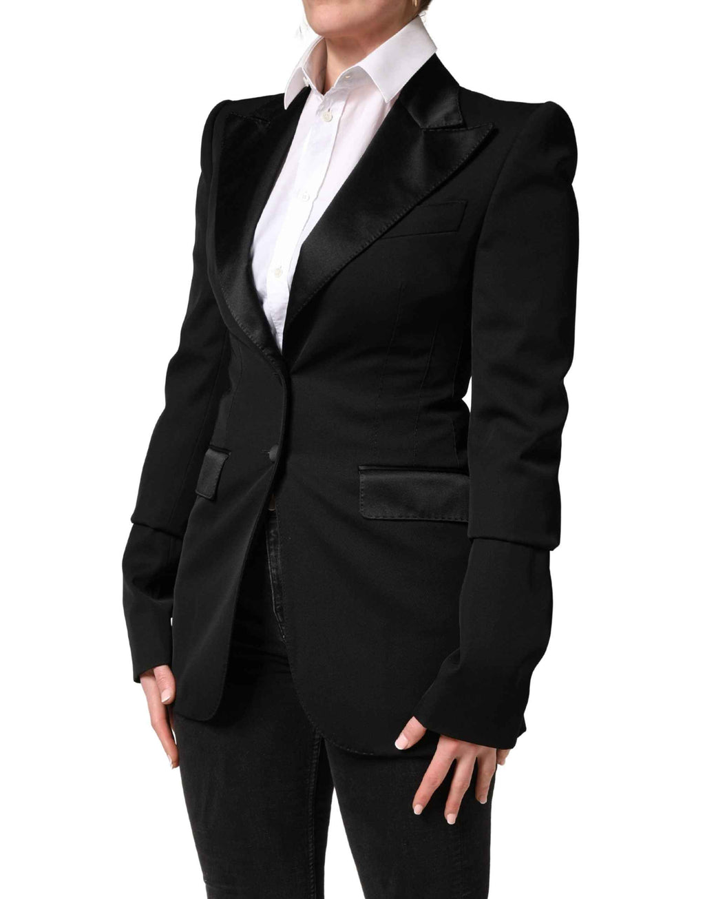 Dolce & Gabbana Black Wool Single Breasted Blazer Jacket