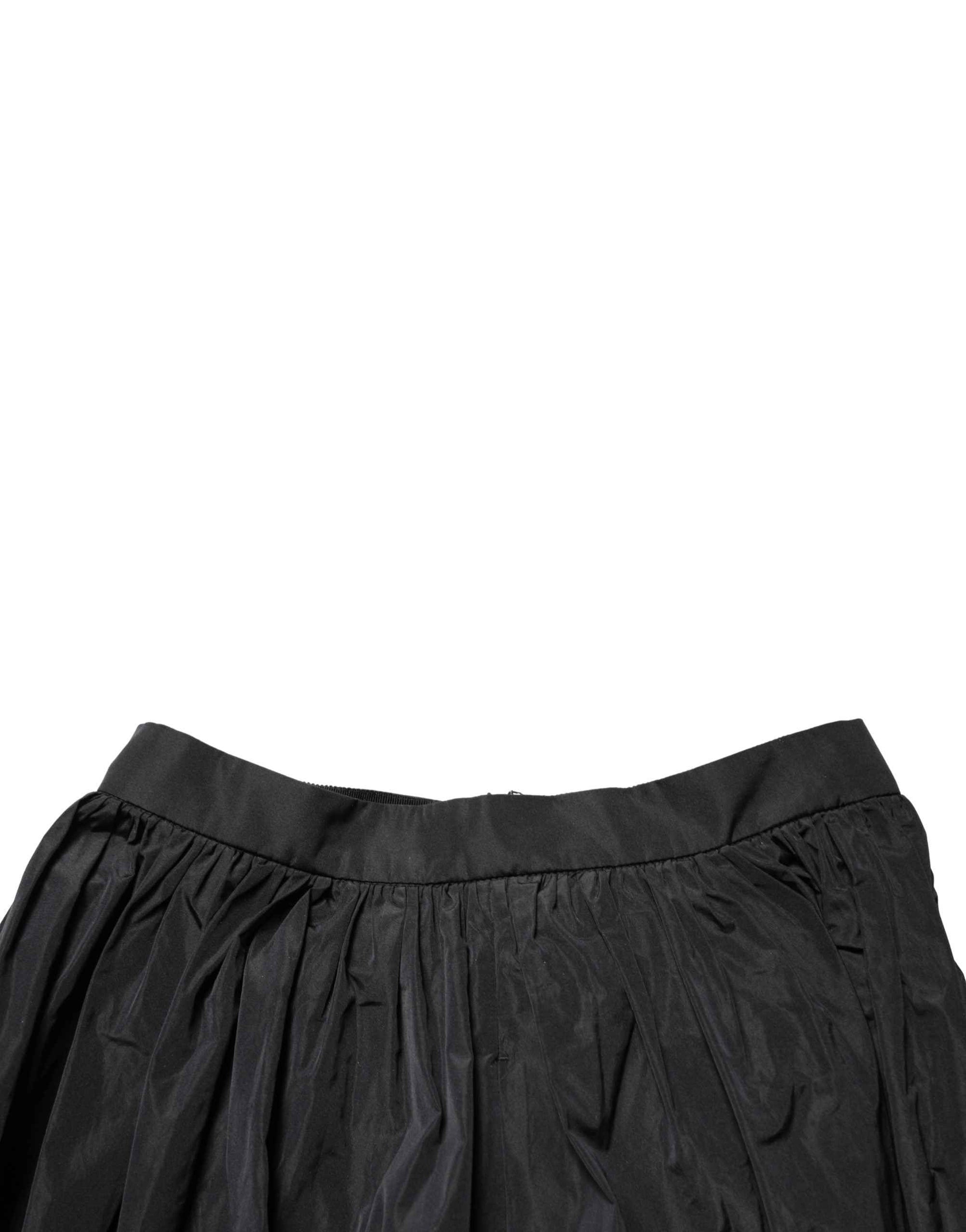 MSGM Black High Waist Pleated A-line Long Maxi Women Skirt