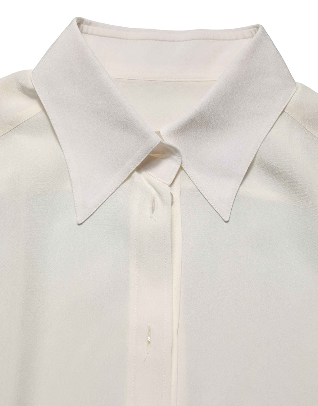 Dolce & Gabbana Off White Collared Long Sleeves Blouse Top