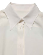 Dolce & Gabbana Off White Collared Long Sleeves Blouse Top