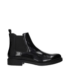 Prada Black Leather Ankle Boots