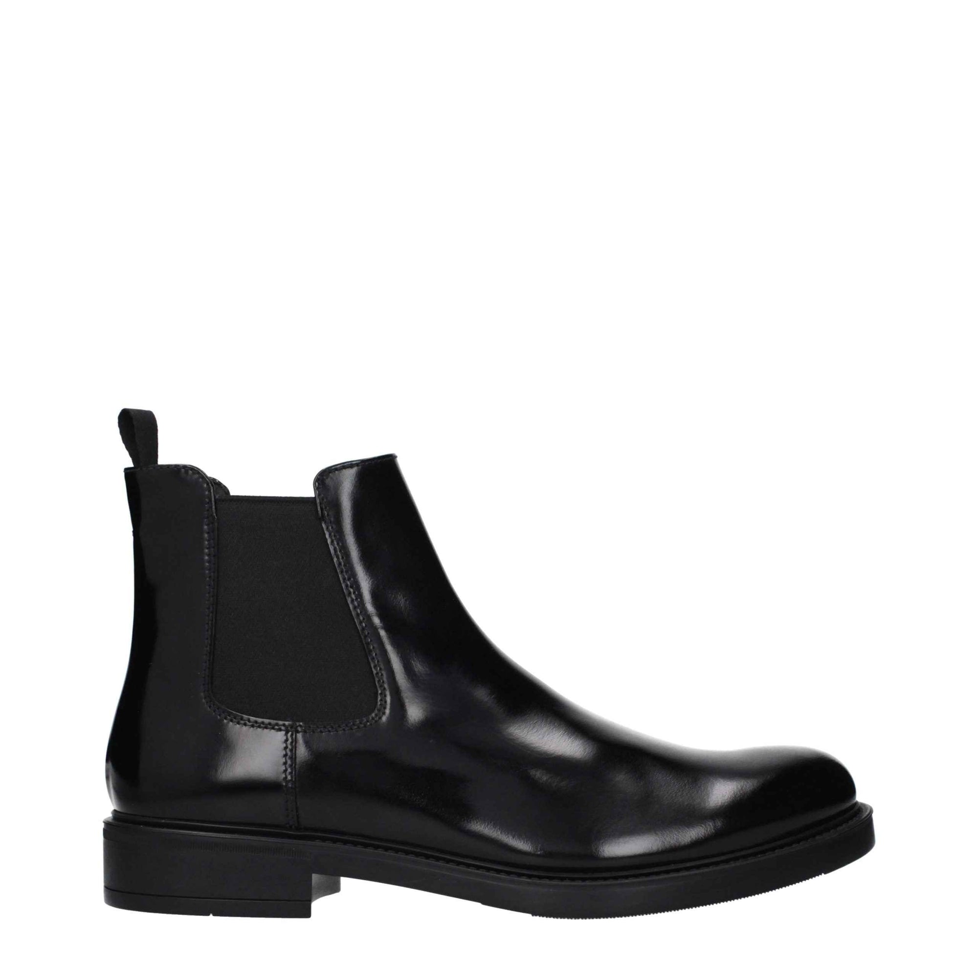 Prada Black Leather Ankle Boots