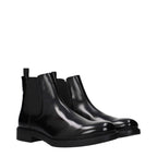 Prada Black Leather Ankle Boots