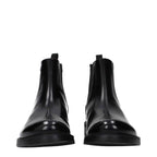 Prada Black Leather Ankle Boots
