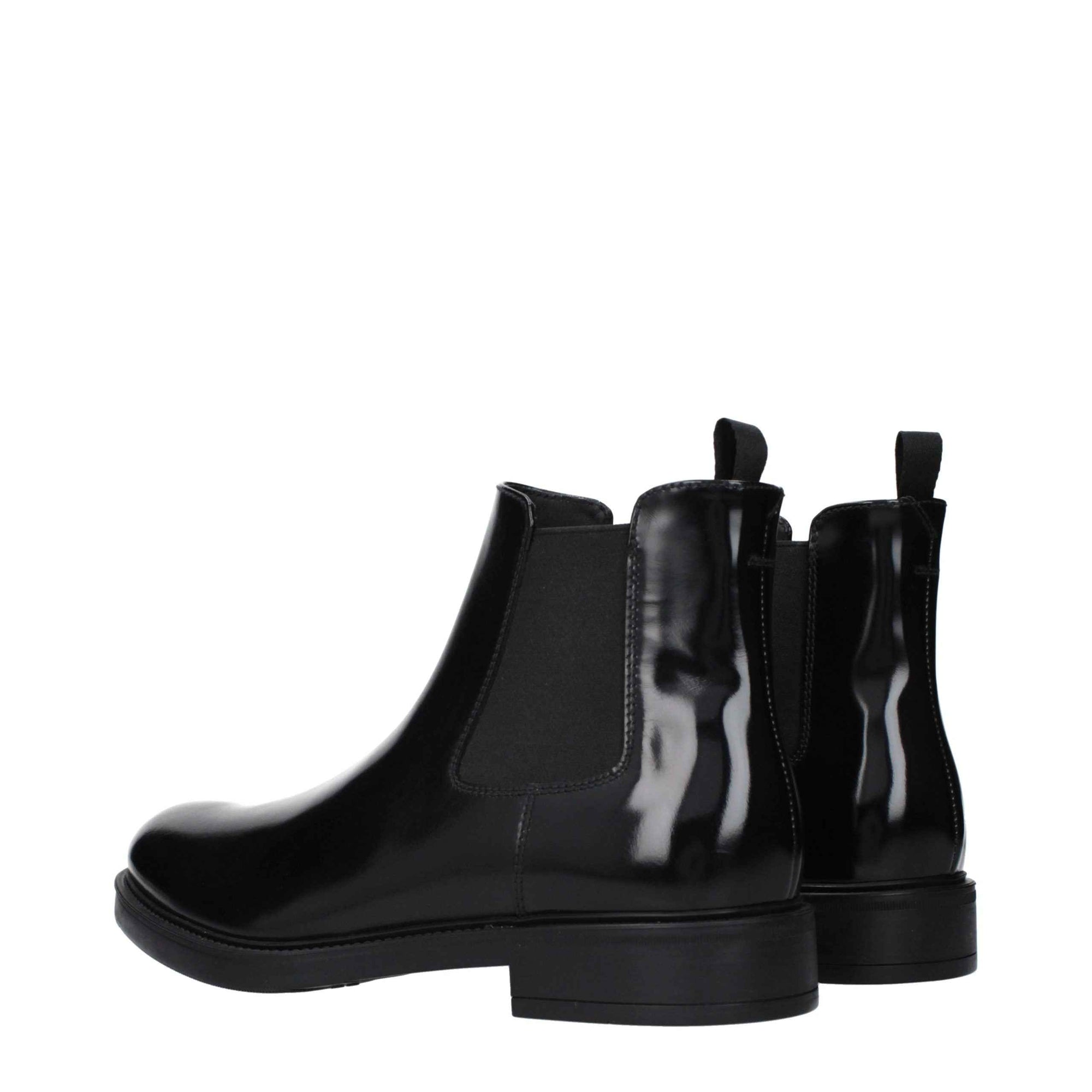 Prada Black Leather Ankle Boots