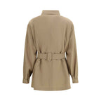 Max Mara Brown Wool Oves Aries Sleveless Jacket