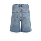 7FOR Blue Cotton Bermuda Shorts
