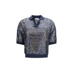 Brunello Cucinelli Blue Silk Polo Shirt