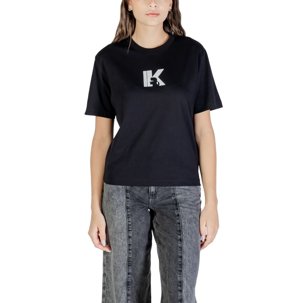 Karl Lagerfeld Black Cotton T-Shirt