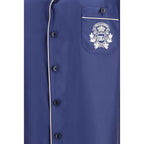Dolce & Gabbana Blue Silk Shortsleeve Shirt