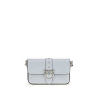 PINKO Blue Calf Leather Bos Taurus Shoulder Bag