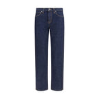 Khaite Blue Cotton Straight-Leg Jeans