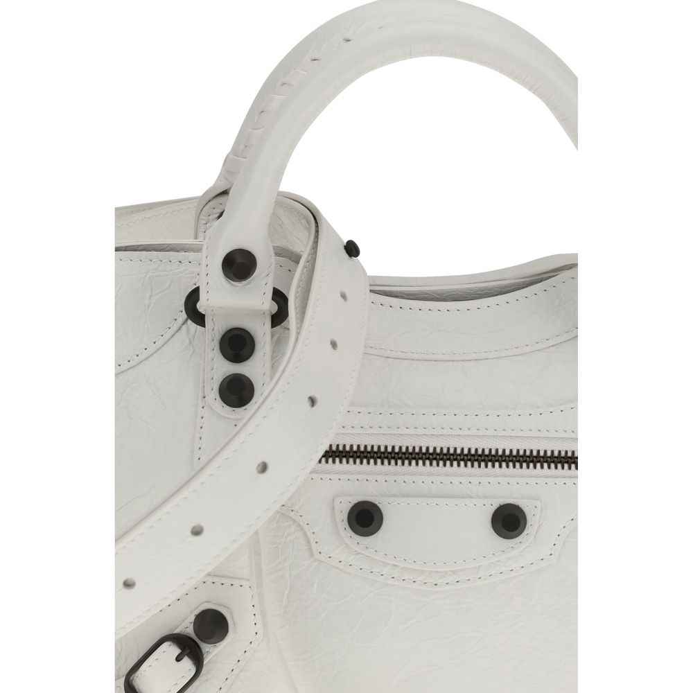 Balenciaga White Calf Leather Bos Taurus Handbag