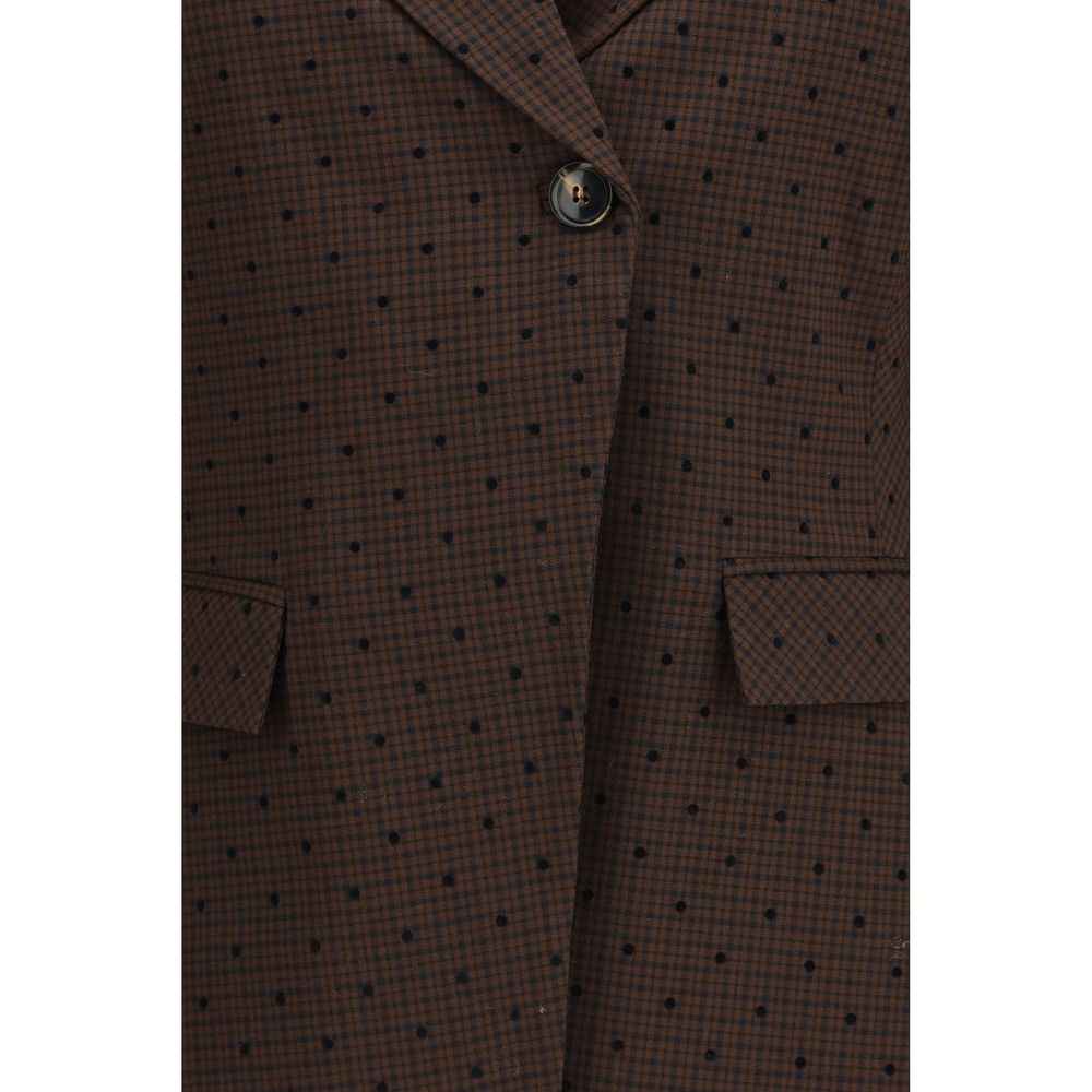 Ganni Brown Recycled Polyester Blazer