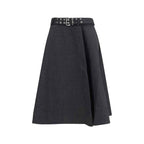 Ganni Gray Recycled Polyester Long Skirt