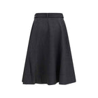 Ganni Gray Recycled Polyester Long Skirt