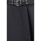 Ganni Gray Recycled Polyester Long Skirt