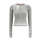 Diesel Gray Cotton Long Sleeve T-Shirt