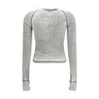Diesel Gray Cotton Long Sleeve T-Shirt