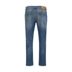 PT Torino Blue Cotton Tapered Jeans