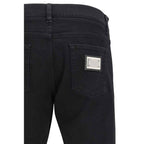 Dolce & Gabbana Black Cotton Slim Fit Jeans