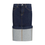 Khaite Blue Denim Skirt