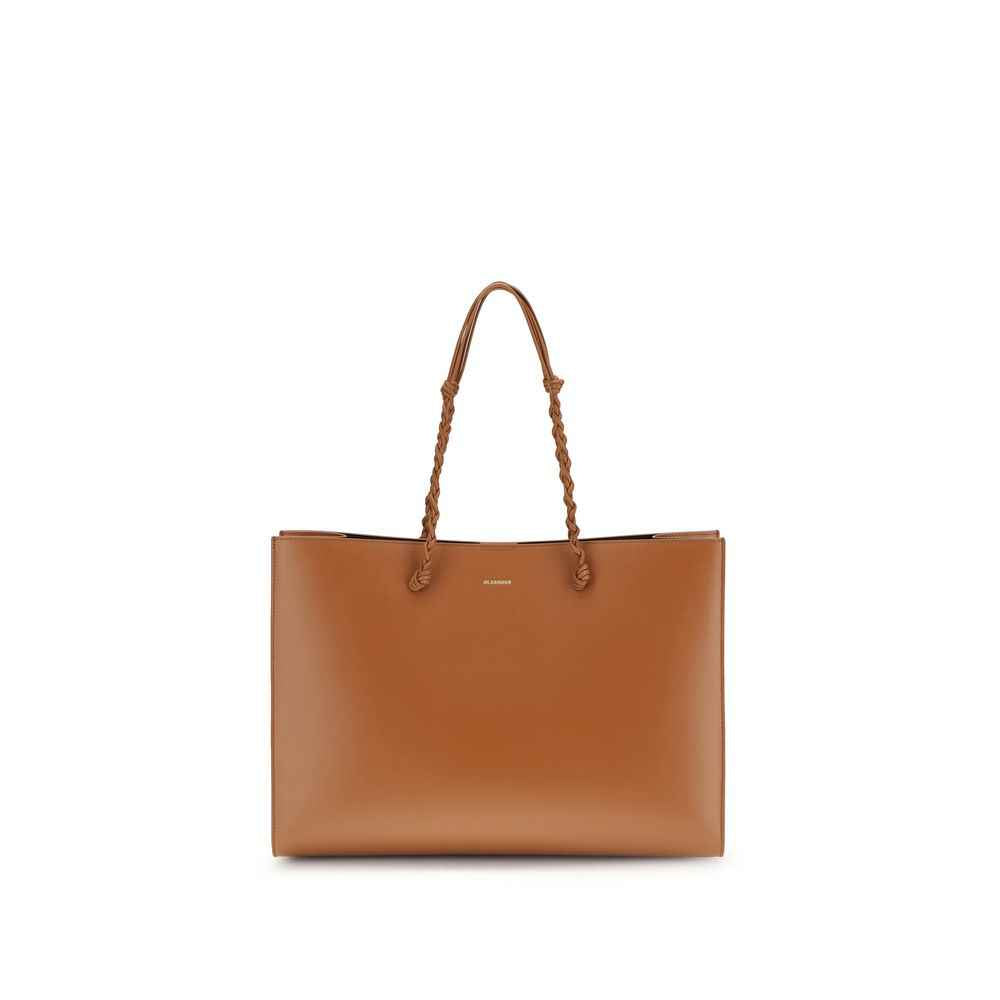 Jil Sander Brown Calf Leather Bos Taurus Shoulder Bag