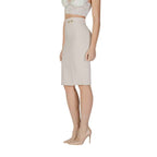 Rinascimento Beige Polyester Midi Skirt