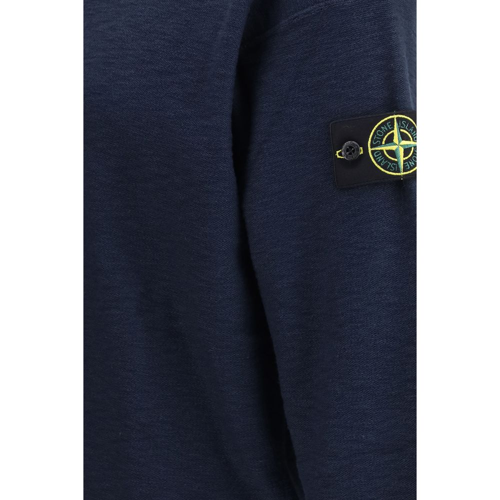 Stone Island Blue Cotton Sweatshirt