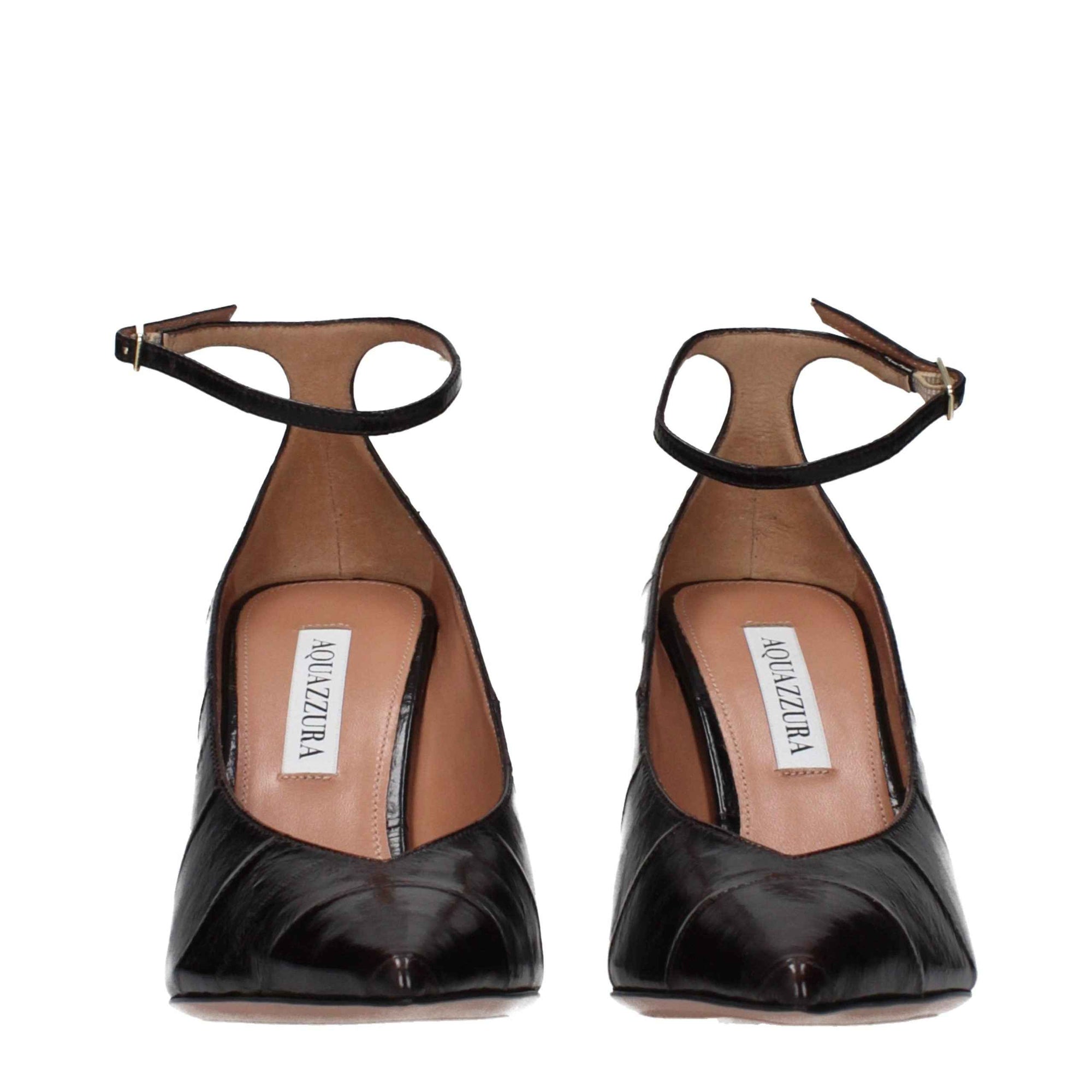 Aquazzura Brown Leather High Heel Pumps