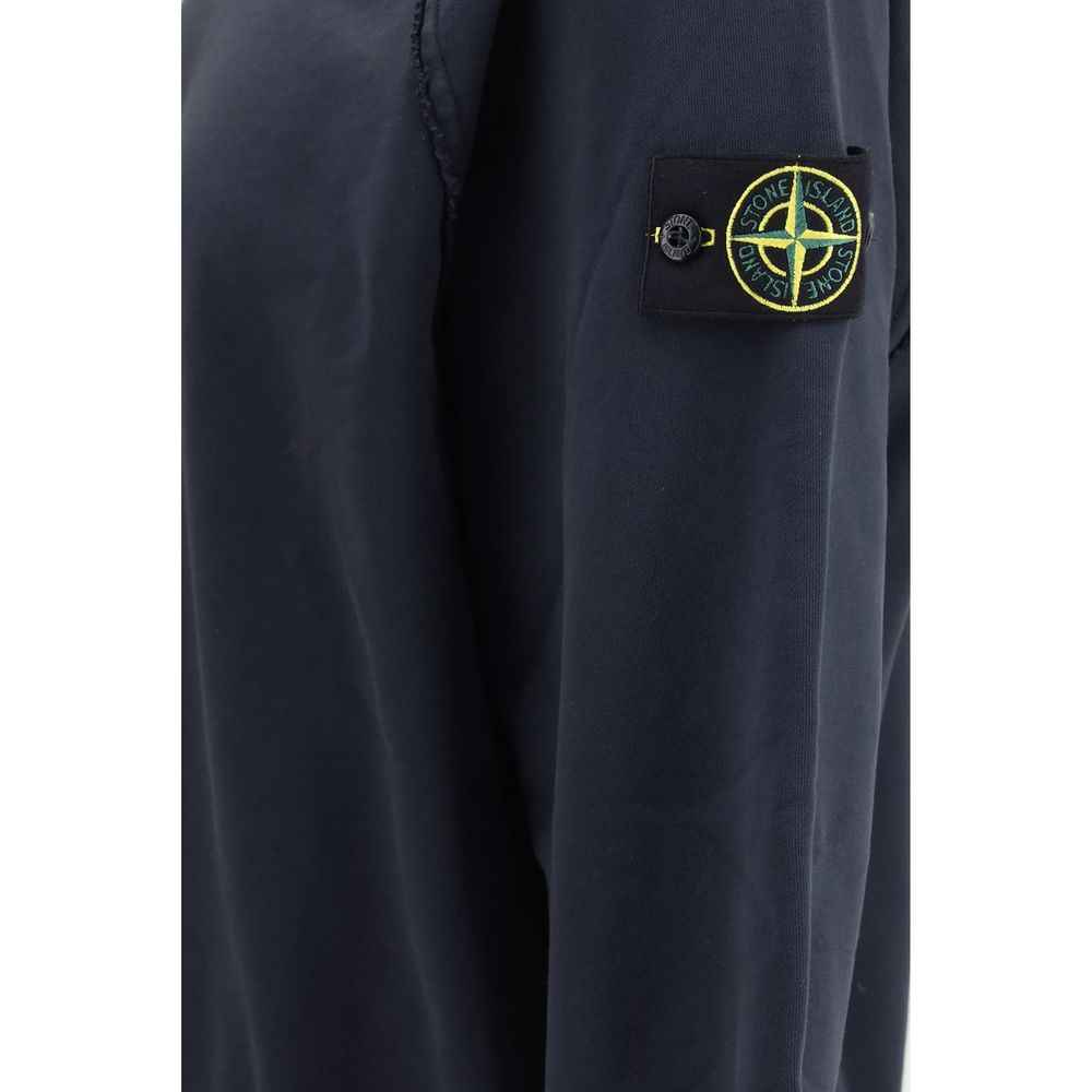 Stone Island Blue Cotton Sweatshirt