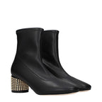 Casadei Black Leather Ankle Boots