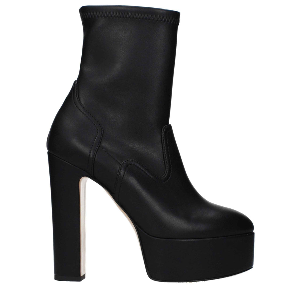 Casadei Black Leather Ankle Boots