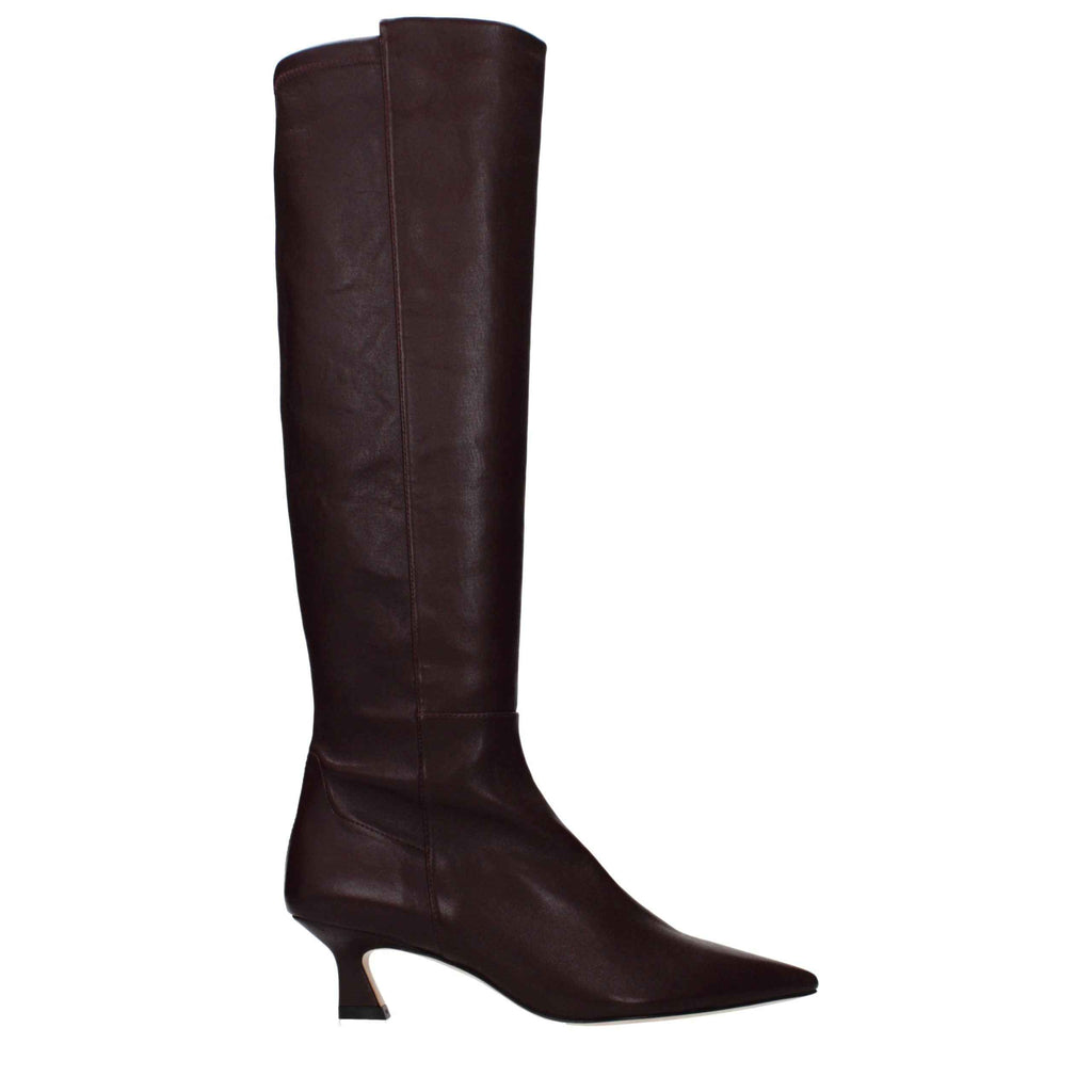 Stuart Weitzman Red Leather High Heel Boots