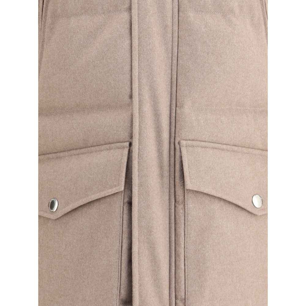 Brunello Cucinelli Beige Cashmere Full-Length Jacket