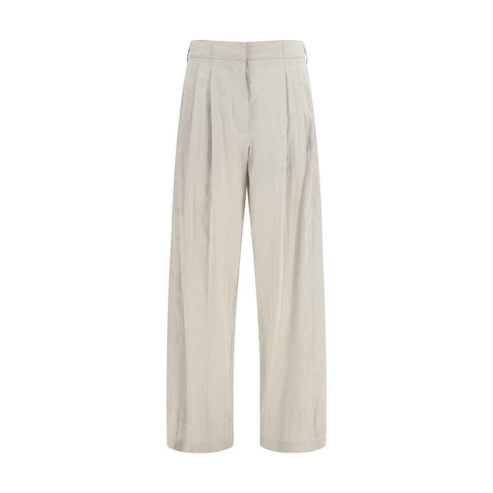 The Row Gray Silk Casual Pants