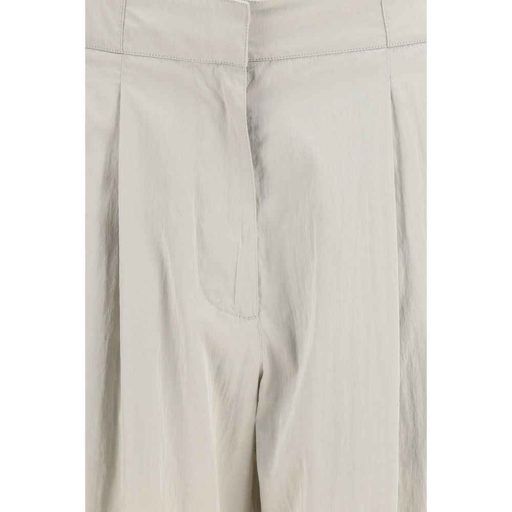The Row Gray Silk Casual Pants