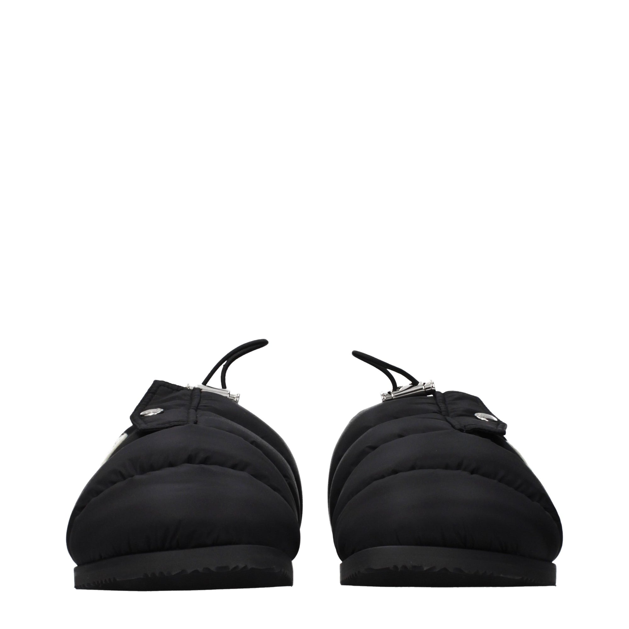 Moncler Black Fabric Slippers