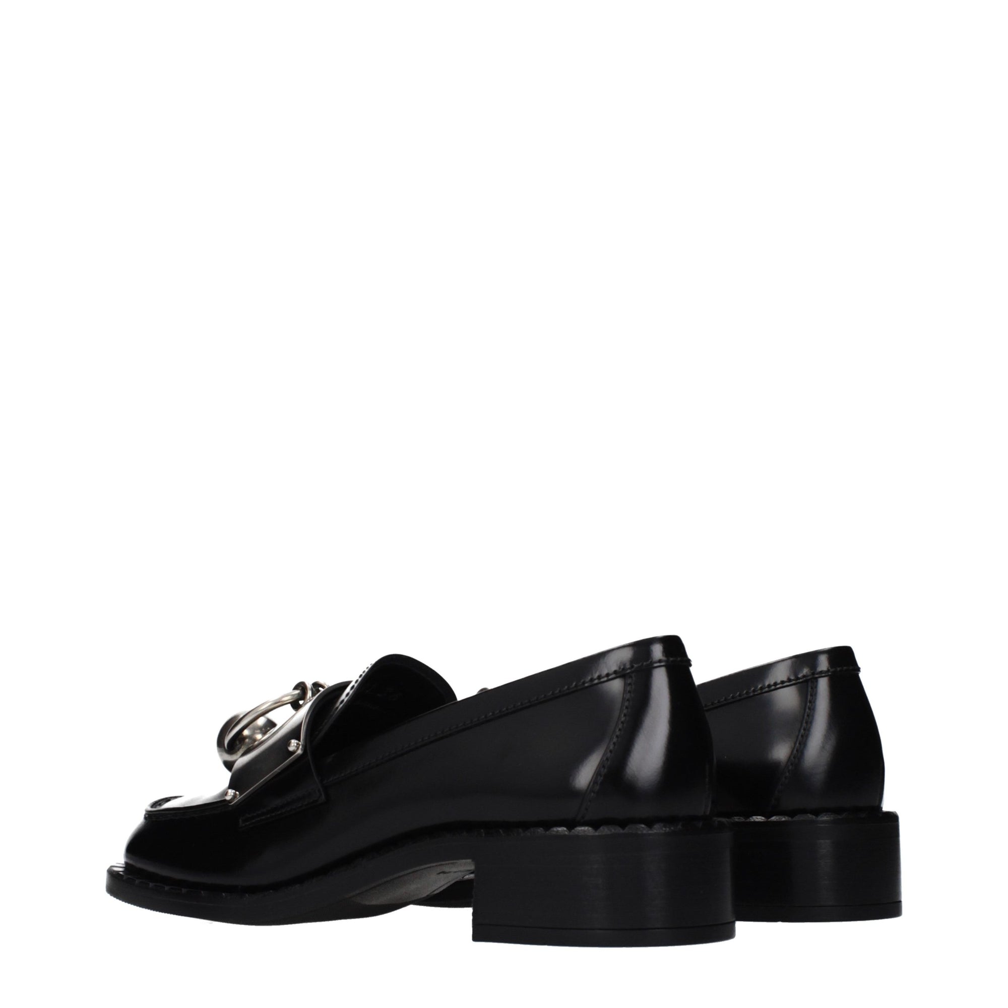 Prada Black Leather Slip-On Loafers