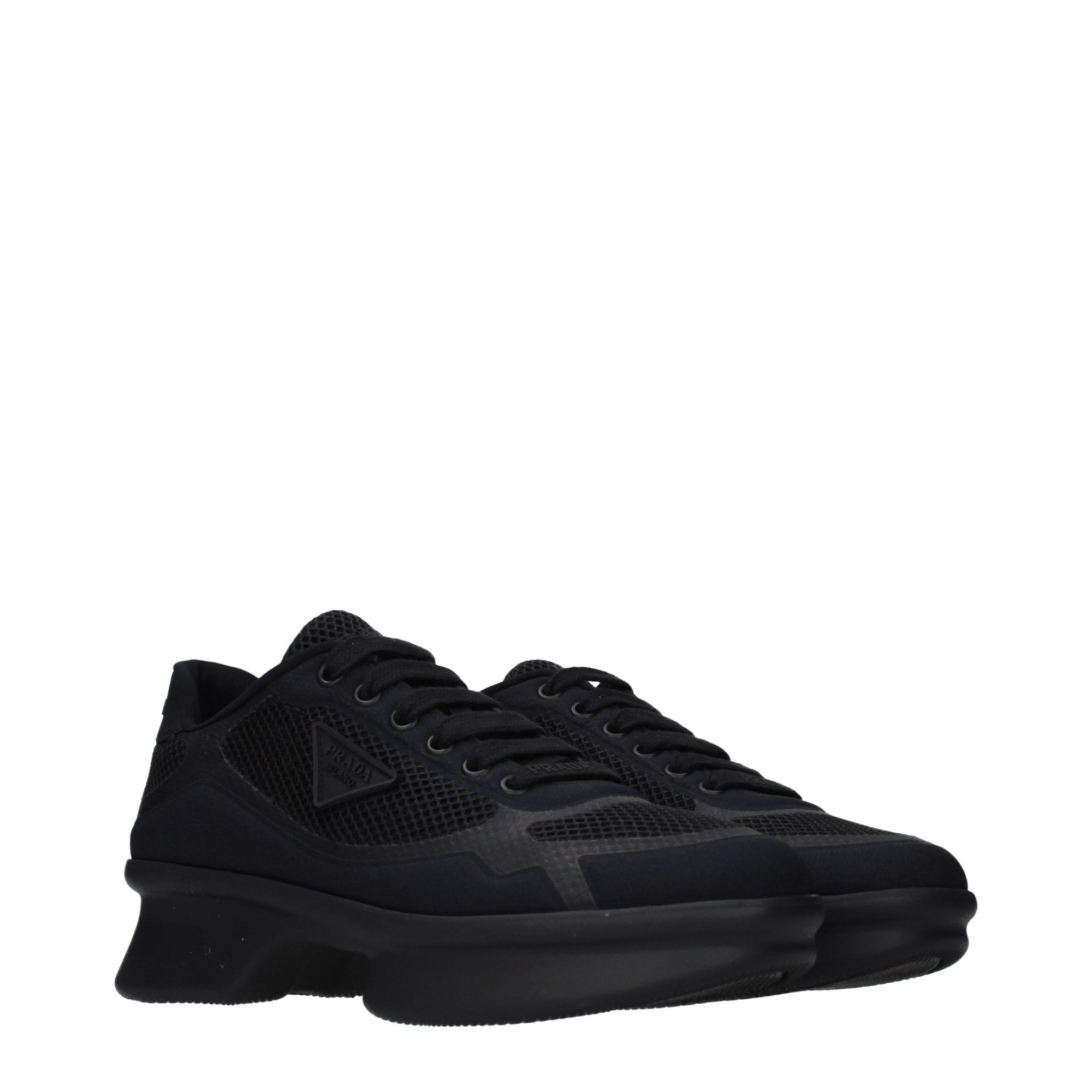 Prada Black Fabric Low Top Sneakers