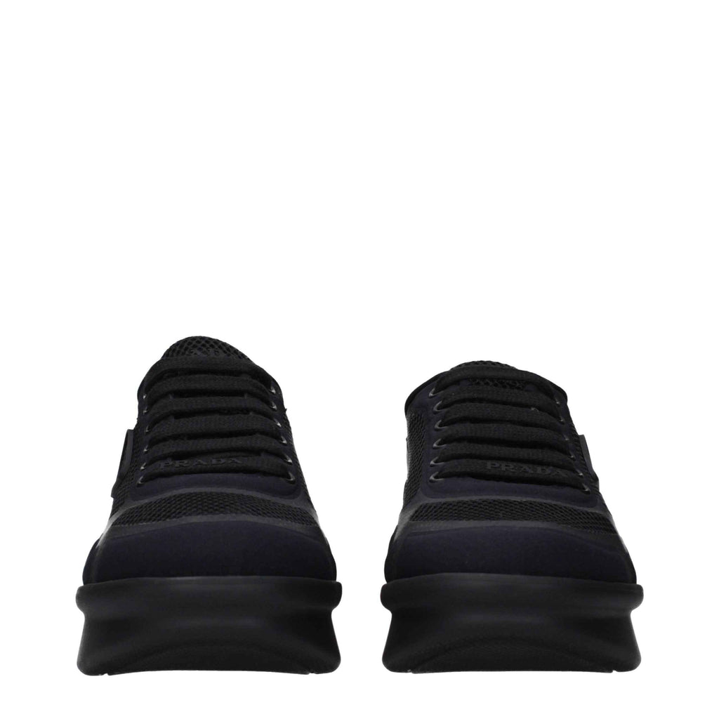 Prada Black Fabric Low Top Sneakers
