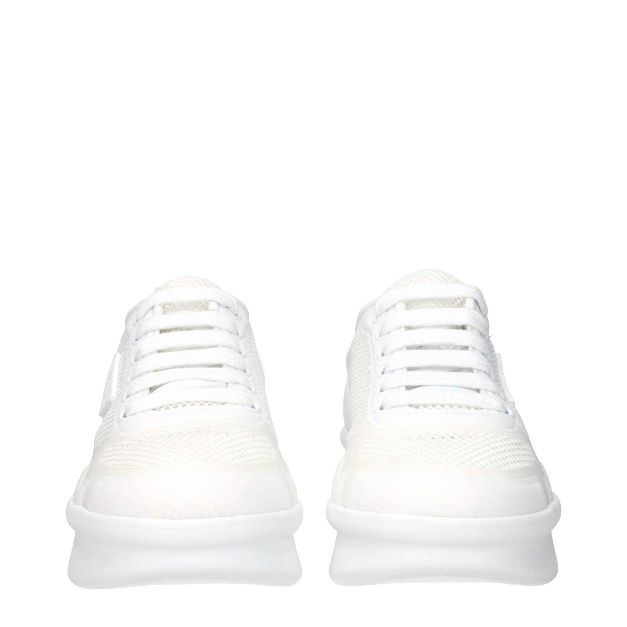 Prada White Fabric Athletic Sneakers