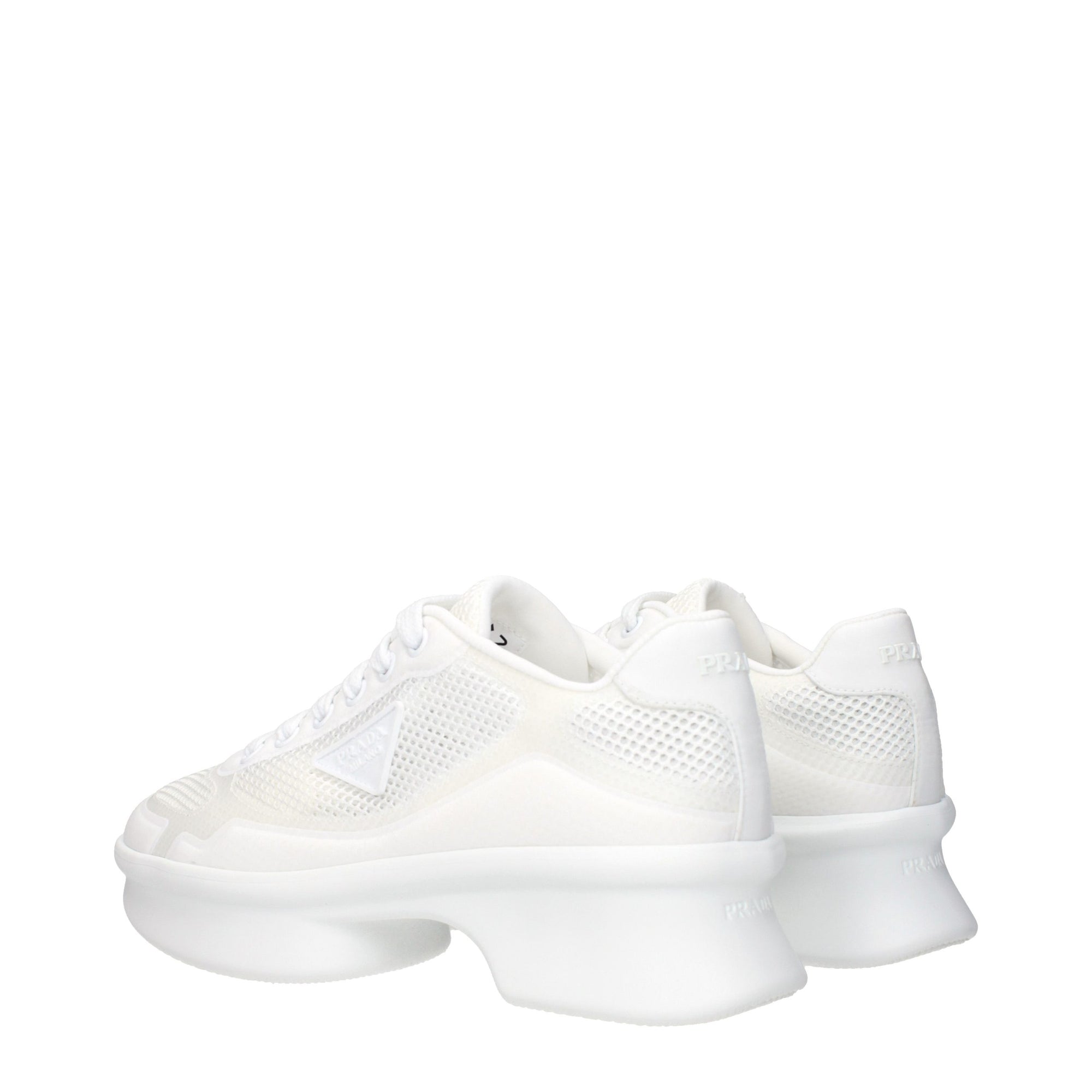 Prada White Fabric Athletic Sneakers