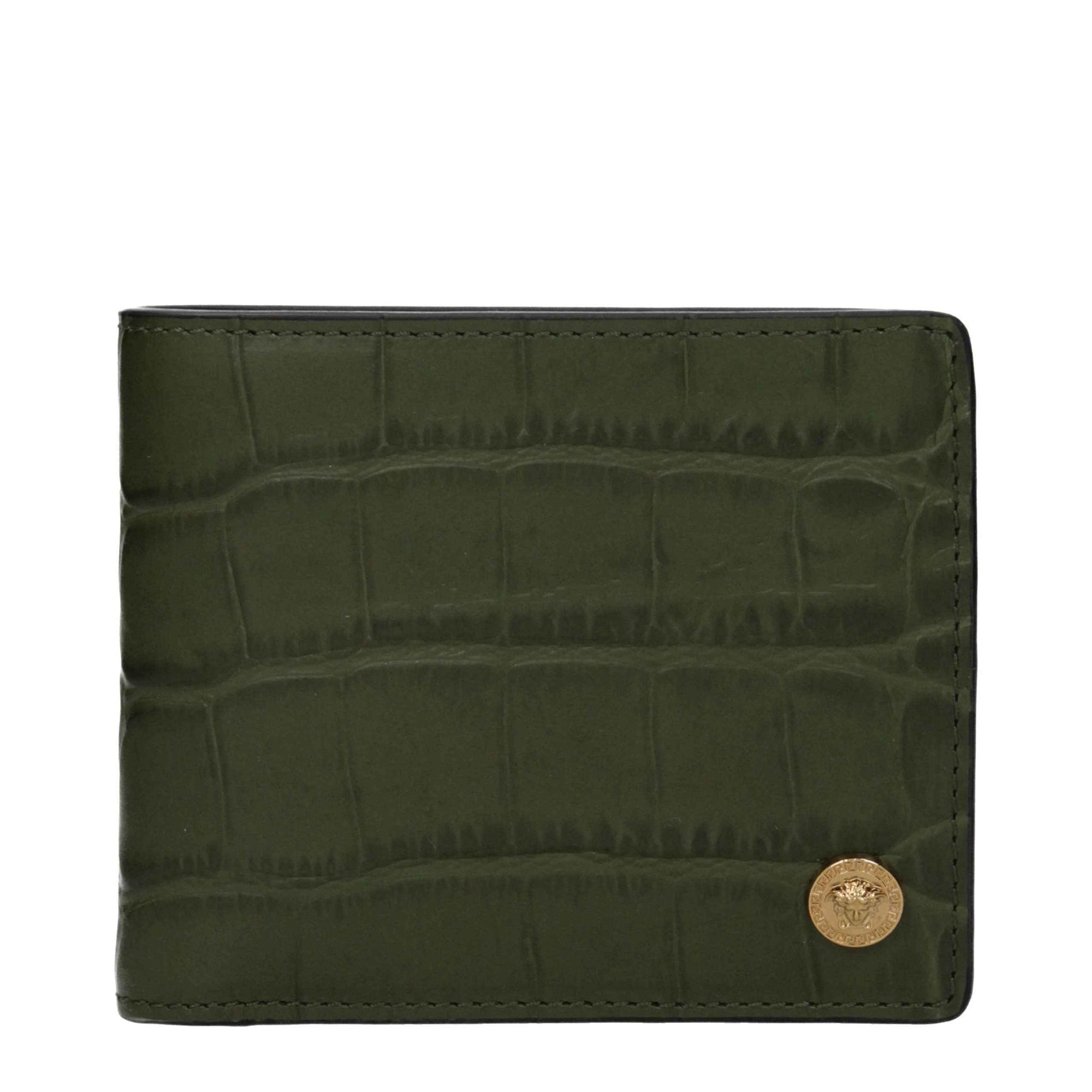 Versace Green Leather Wallet